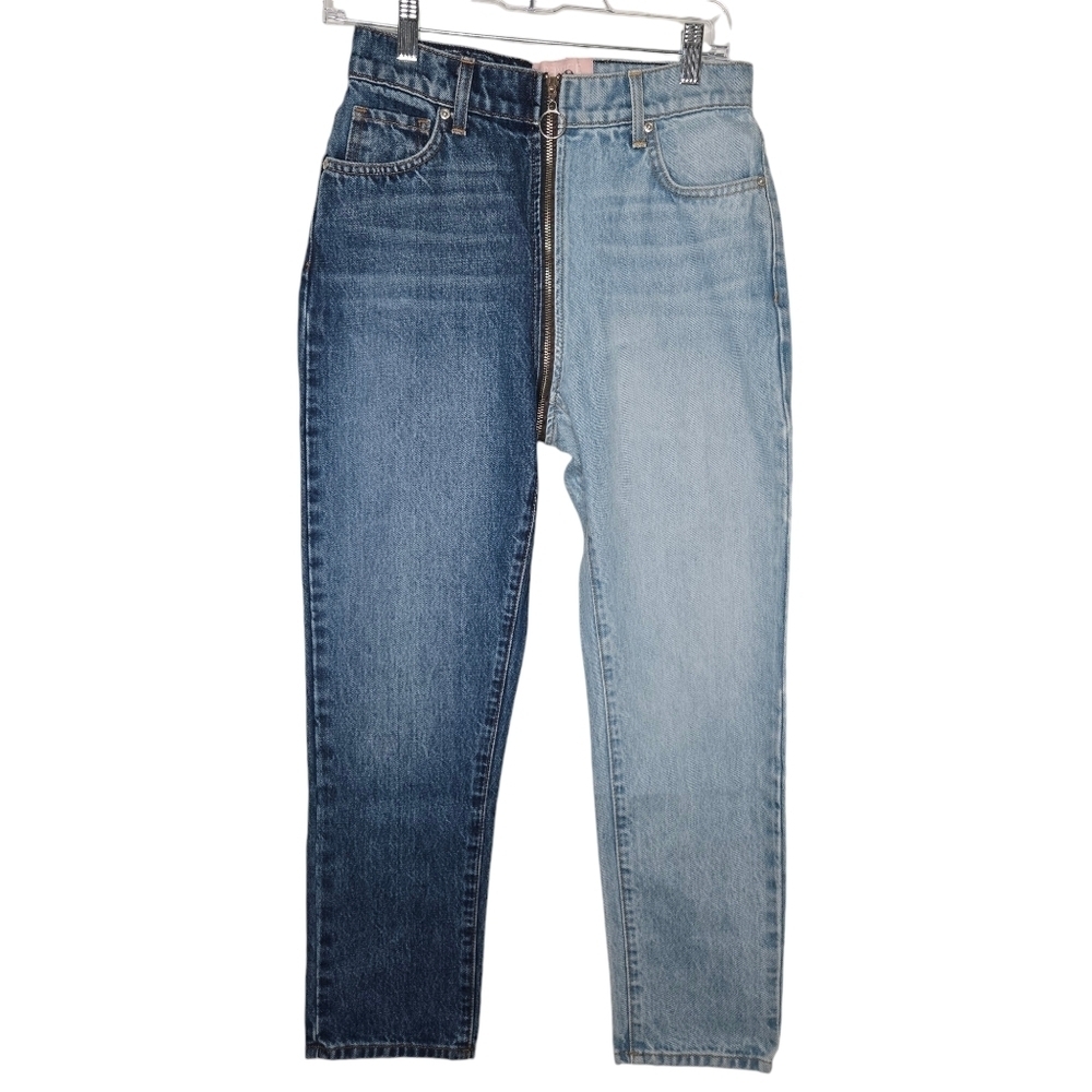 REVICE Two-Tone Blue Boyfriend Jeans